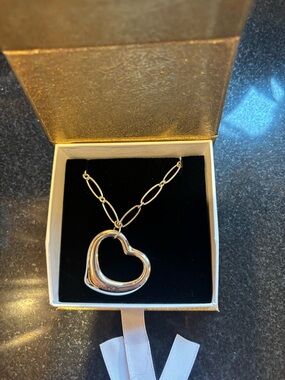 Tiffany & Co. Silver Open Heart Necklace
